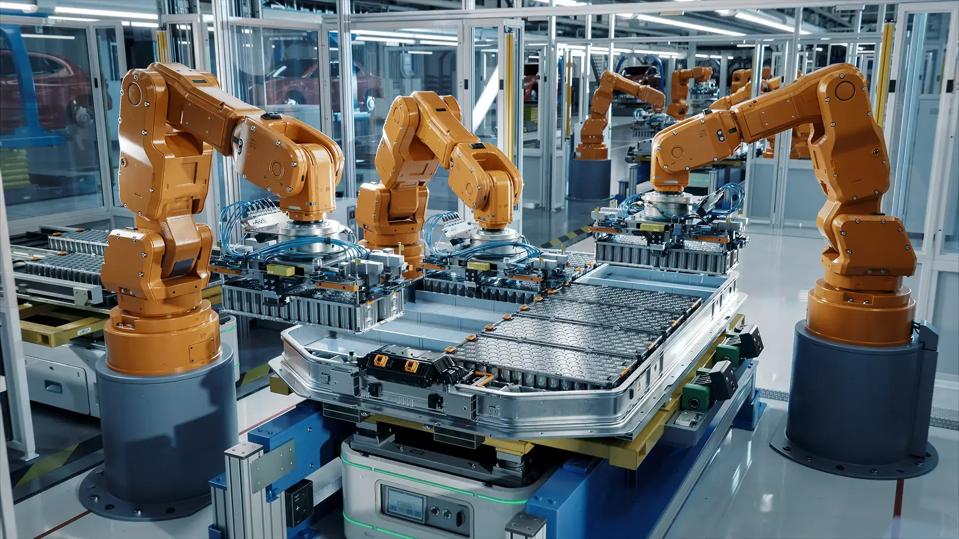 Automotive arm in a production line